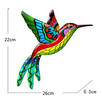 Metal garden / fence hanger hummingbird set 4 pieces (26cm)