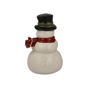 Goebel - Kerst | Decoratief beeld / figuur Sneeuwpop Kleine geluksboodschapper | Aardewerk - 22cm - Limited Edition