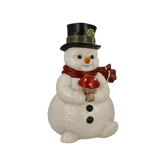 Goebel - Christmas | Decorative statue / figure Snowman Little lucky messenger | Pottery - 22cm - Limited Edition