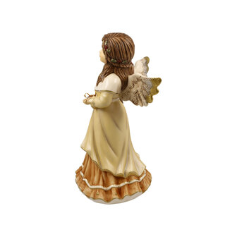 Goebel - Christmas | Decorative statue / figure Angel warm winter greetings yellow | Pottery - 25cm