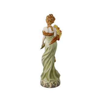 Goebel-Alphonse Mucha | Statue / personnage d&eacute;coratif Printemps 1900 | Porcelaine - 32cm - &Eacute;dition limit&eacute;e - avec de l&#039;or v&eacute;ritable