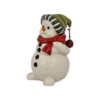Goebel - Kerst | Decoratief beeld / figuur Sneeuwpop Mijn favoriete hoed | Aardewerk - 11cm