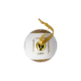 Goebel - Kerst | Kersthanger Kerstbal Jaareditie 2022 | Porselein - 7cm - met echt goud