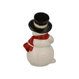 Goebel - Kerst | Decoratief beeld / figuur Sneeuwpop Mijn knuffelvriend | Aardewerk - 12cm