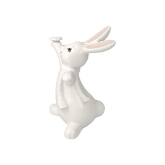 Goebel - Pasen | Decoratief beeld / figuur Haas Snow White - Oh Happy Day | Porselein - 14cm