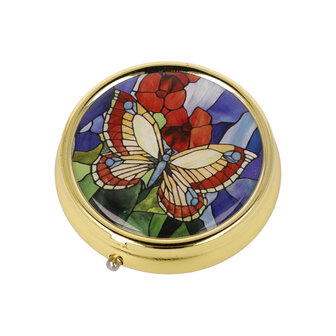 Goebel - Louis Comfort Tiffany | Pillbox Butterflies | Metal - 5cm - 3 compartments
