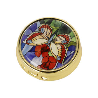Goebel-Louis Comfort Tiffany | Papillons de pilulier | M&eacute;tal - 5cm - 3 compartiments