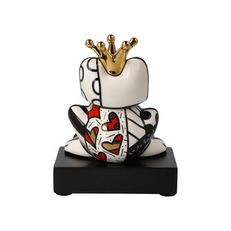 Goebel - Romero Britto | Decorative statue / figure Golden Prince | Porcelain - 14 cm - frog - with real gold