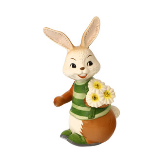 Goebel - Easter | Decorative statue / figure Hare Nice that you&#039;re here | Pottery - 12cm - Easter bunny