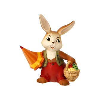 Goebel - Easter | Decorative statue / figure Hare I&#039;ll be there soon | Pottery - 15cm - Easter bunny