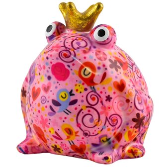 Pomme Pidou Savings Pot Frog Freddy Pink Medium 002 (17x17x15cm - Ceramic)