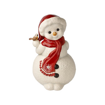 Goebel - Kerst | Decoratief beeld / figuur Sneeuwpop - Gelukkige wintervriend | Aardewerk - 22cm - Limited Edition