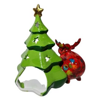 Pomme Pidou Tea Light Holder Reindeer Randolph A (18x18x13cm - Ceramic)