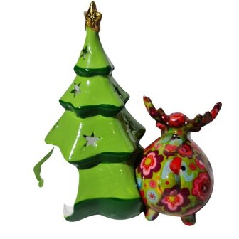 Pomme Pidou Tea Light Holder Reindeer Randolph B (18x18x13cm - Ceramic)