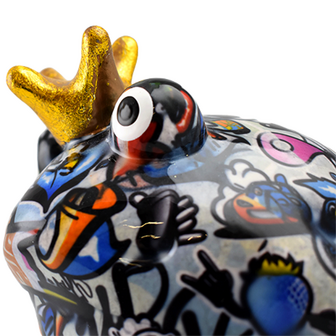 Pomme Pidou Froggy Savings Pot Freddy Medium Grafiti 001 (17x17x15cm - Ceramic)