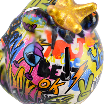 Pomme Pidou Froggy Savings Pot Freddy Medium Grafiti 003 (17x17x15cm - Ceramic)