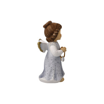 Goebel - Nina et Marco | Statue / figurine d&eacute;corative Bougeoir ange - ch&eacute;rie | Porcelaine - 10cm