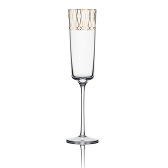 Goebel - VOLA | Set de verres &agrave; champagne 2 pi&egrave;ces First Gold I | Verre - 25 cm - avec de l&#039;or v&eacute;ritable
