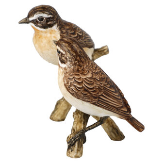 Goebel - Vogels | Decoratief beeld / figuur Vogel van het Jaar 2023 - Whinchat-paar | Porselein - 11cm