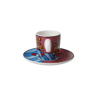 Goebel - Romero Britto | Cup and saucer Espresso Smile | Porcelain - 12cm - 100ml