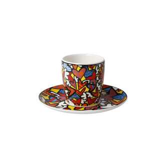 Goebel - Romero Britto | Cup and saucer Espresso All We Need is Love | Porcelain - 12cm - 100ml