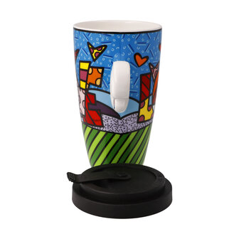 Goebel - Romero Britto | Coffee / Tea Mug Love | Cup to go - porcelain - 500ml - with lid