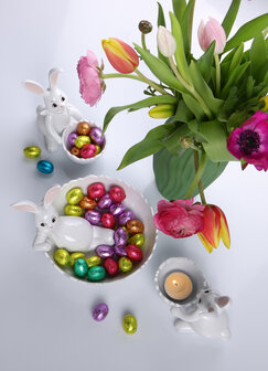 Goebel - Easter | Decorative statue / figure Hare Snow White - Sweet Boy | Porcelain - 16cm
