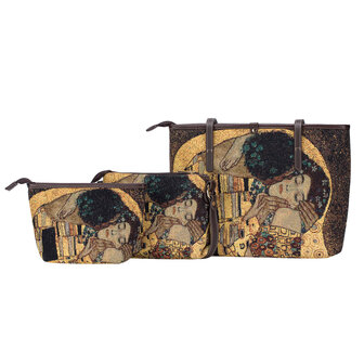 Goebel - Gustav Klimt | Sac Le Baiser | Sac bandouli&egrave;re - 38cm - Tissu