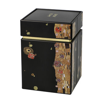 Goebel - Gustav Klimt | Bo&icirc;te &agrave; th&eacute; Le Baiser | M&eacute;tal - 11cm - bo&icirc;te de rangement