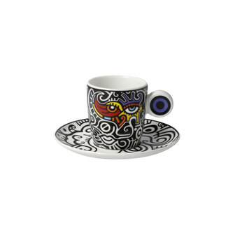 Goebel - Billy l&#039;artiste | Tasse et soucoupe Espresso Bright Eyes II | Porcelaine - 12cm - 100ml