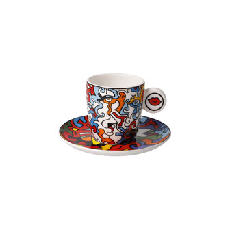 Goebel - Billy The Artist | Cup and saucer Espresso Evolution of Love I | Porcelain - 12cm - 100ml