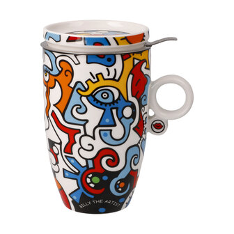 Goebel - Billy the Artist | Tea cup with lid and strainer Billy the Artist | Cup - porcelain - 450ml