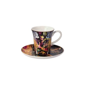 Goebel - Lana Frey | Kop en schotel Espresso Liberation | Porselein - 12cm - 100ml - met echt goud