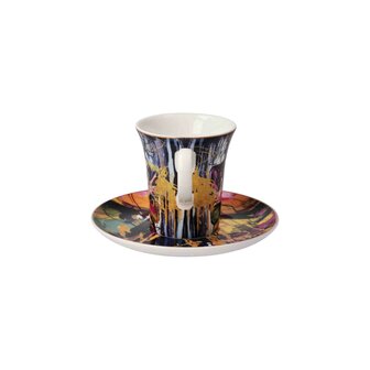 Goebel - Lana Frey | Tasse et soucoupe Espresso Lib&eacute;ration | Porcelaine - 12 cm - 100 ml - avec de l&#039;or v&eacute;ritable