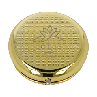 Goebel - Lotus | Pilulier Ginkgo Noir | M&eacute;tal - 5cm - 3 compartiments