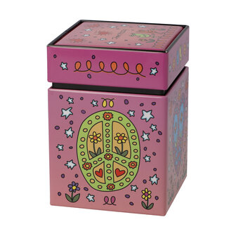 Goebel - James Rizzi | Tea box Peace of Love| Storage box - 11cm - Pop Art