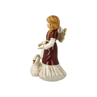 Goebel - Christmas | Decorative statue / figure Angel Swan friend | Earthenware - 26cm