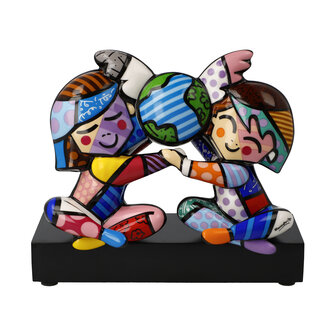 Goebel - Romero Britto | Statue / figurine d&eacute;corative Enfants du Monde | Porcelaine - Pop Art - 15cm