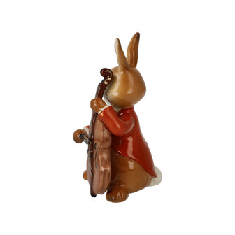 Goebel - Easter | Decorative image Hare A cheerful bassist | Earthenware - 8cm - Easter Bunny