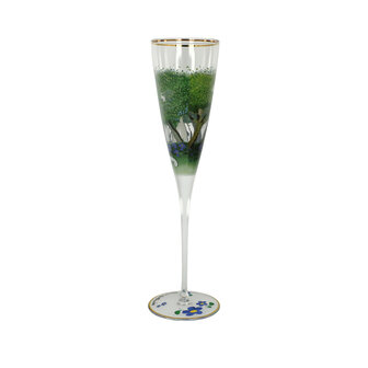 Goebel-Rosina Wachtmeister | Verre &agrave; champagne Una passeggiata nel verde | Verre - 27 cm - avec de l&#039;or v&eacute;ritable - 100 ml