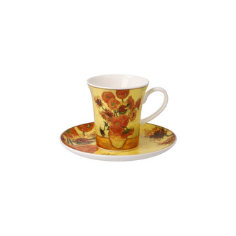 Goebel-Vincent van Gogh | Tasse et soucoupe Espresso Tournesols | Porcelaine - 12cm - 100ml