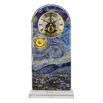 Goebel-Vincent van Gogh | Horloge de Table Nuit &Eacute;toil&eacute;e | Verre - 32 cm - avec de l&#039;or v&eacute;ritable