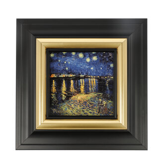 Goebel - Vincent van Gogh | Schilderij Sterren boven de Rh&ocirc;ne | Porselein - 18cm - met echt goud