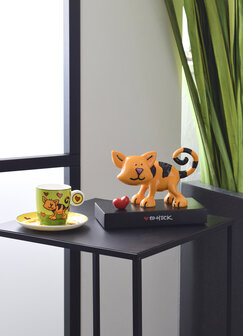 Goebel - Ed Heck | Kop en schotel Espresso Love Cat | Porselein - 12cm - 100ml