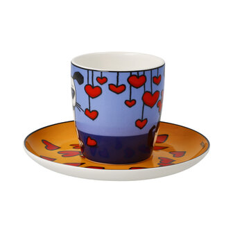 Goebel - Ed Heck | Cup and saucer Espresso Love Dog | Porcelain - 12cm - 100ml