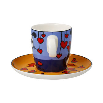 Goebel - Ed Heck | Cup and saucer Espresso Love Dog | Porcelain - 12cm - 100ml