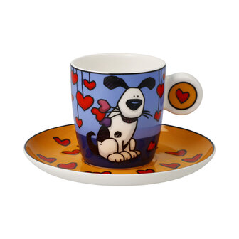 Goebel-Ed Heck | Tasse et soucoupe Espresso Love Dog | Porcelaine - 12cm - 100ml