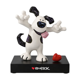 Goebel-Ed Heck | Statue / figurine d&eacute;corative Rock On 18 | Porcelaine - chien - 18cm