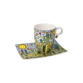 Goebel-James Rizzi | Tasse et soucoupe Desert Life | Porcelaine - 19cm - 400ml