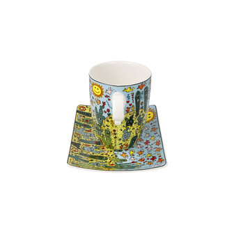 Goebel - James Rizzi | Kop en schotel Desert Life | Porselein - 19cm - 400ml